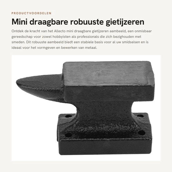 Aambeeld Mini Portatile - Robusto in Acciaio Fondereccio - Lavorazione Stabile - Banca di Lavoro - Attrezzo Falegnamico - Alta Qualità - Ideale per Industria - Falegnameria