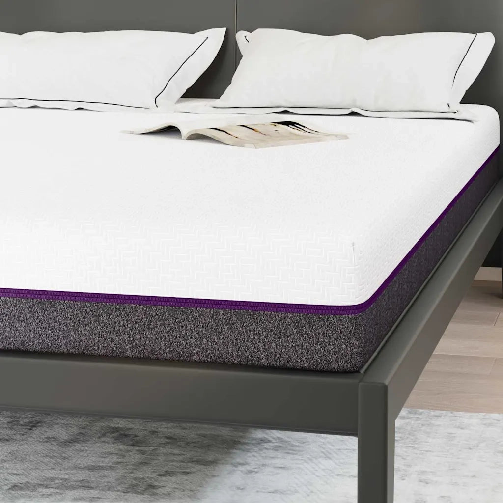 Materasso Bianco e Grigio 140 x 190 cm Tessuto Jacquard 4106329