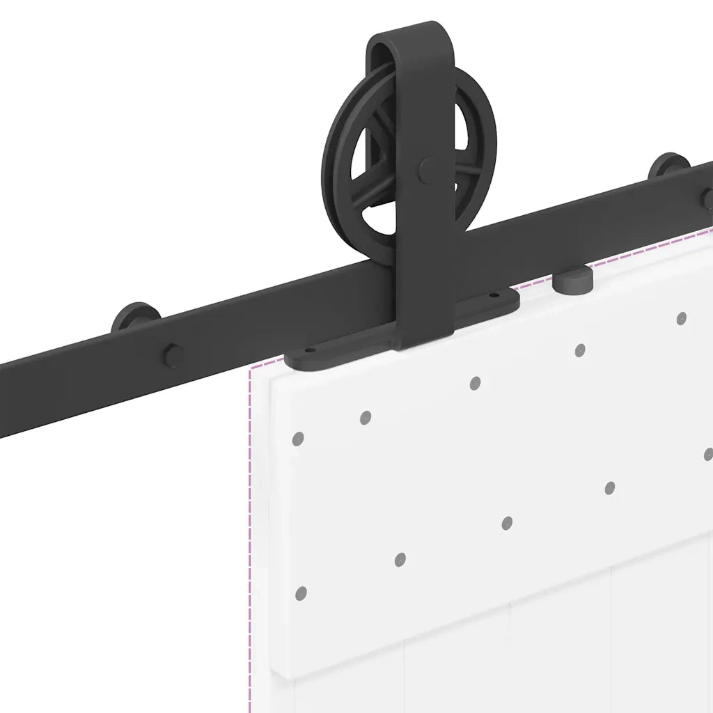 Kit di Binari per Porte Scorrevoli 183 cm Acciaio Nero 4009728