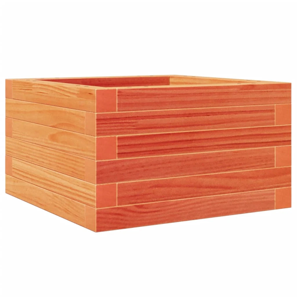 Fioriera rialzata per piante fiori terrazza giardino finitura a cera 40 x 40 x 23 cm legno di pino massiccio marrone 02_0038451