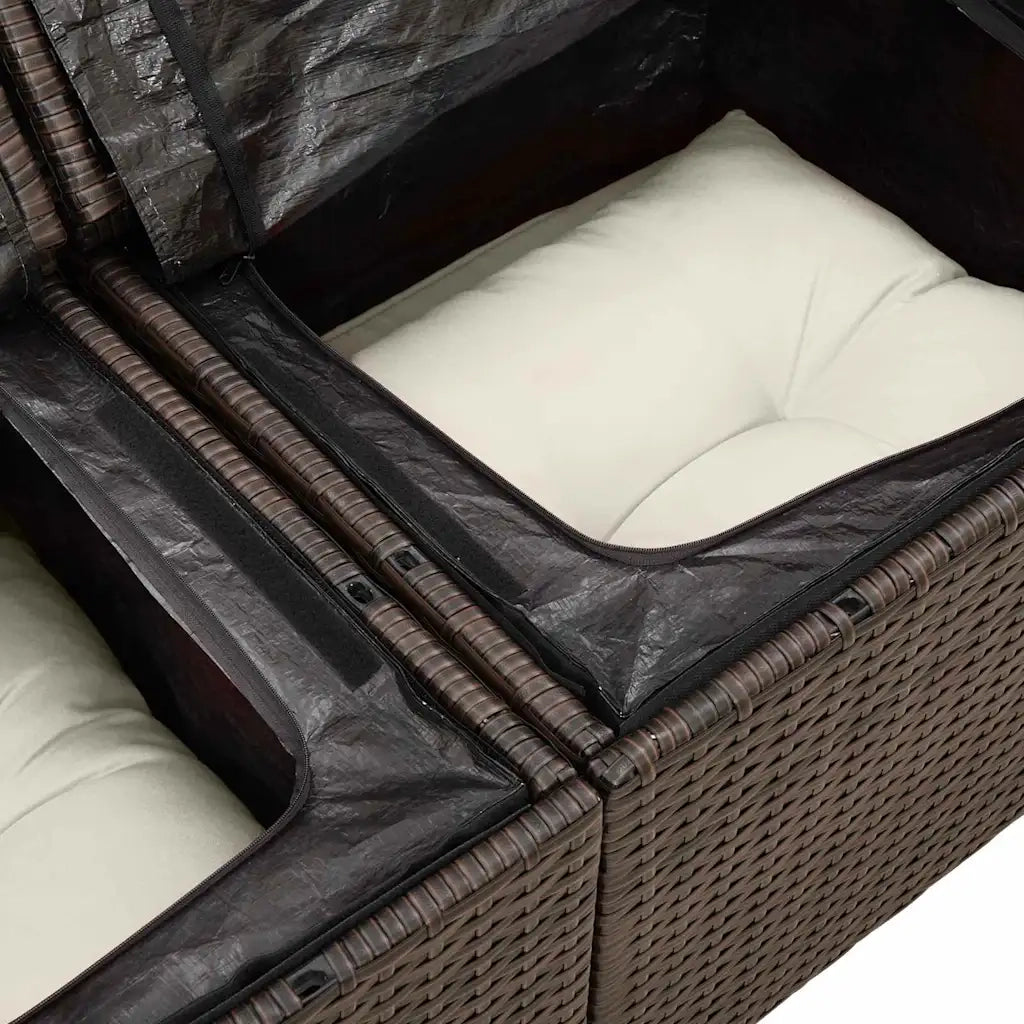Set Divano da Giardino 7 pcs Marrone Rattan in Polipropilene 3357301