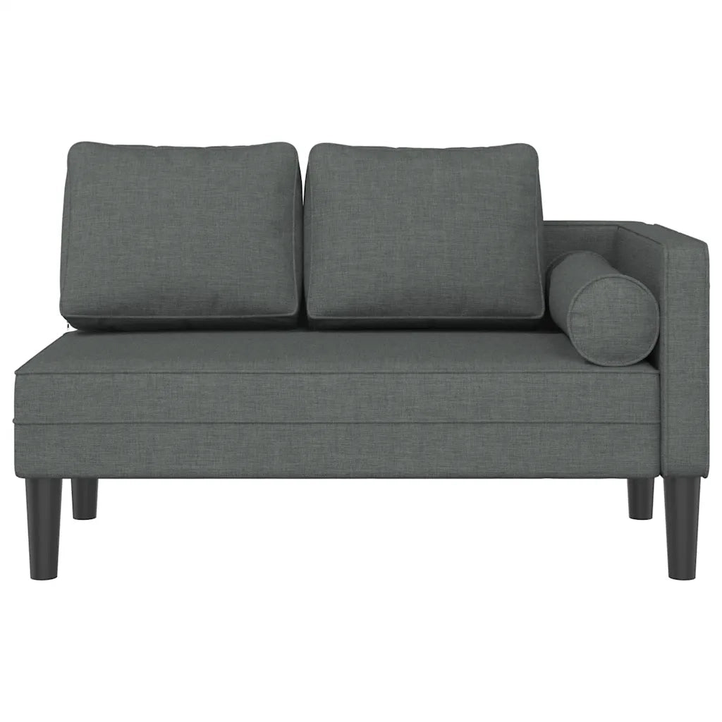 Chaise Longue con Cuscini Grigio Scuro in Tessuto 4007580