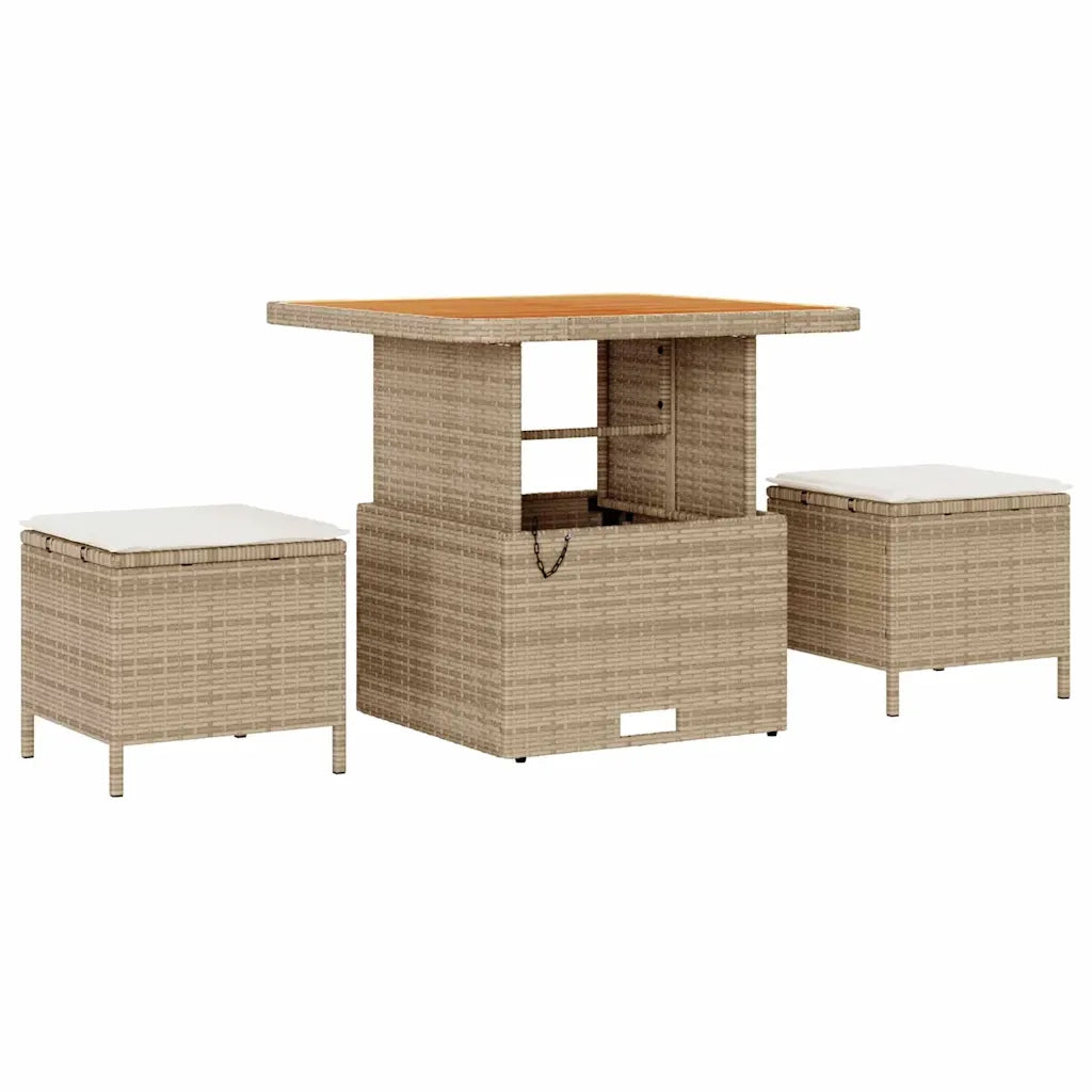 Set Divano da Giardino con cuscino 8 pcs Beige Poly Rattan 3364861
