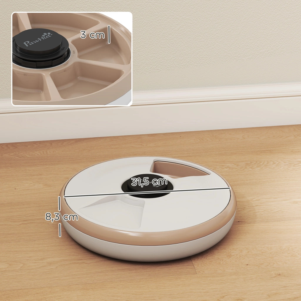 Dispenser Automatico Cibo per Gatti e Cani ¨C Minimal ¨C 6 Ciotole Timer LED