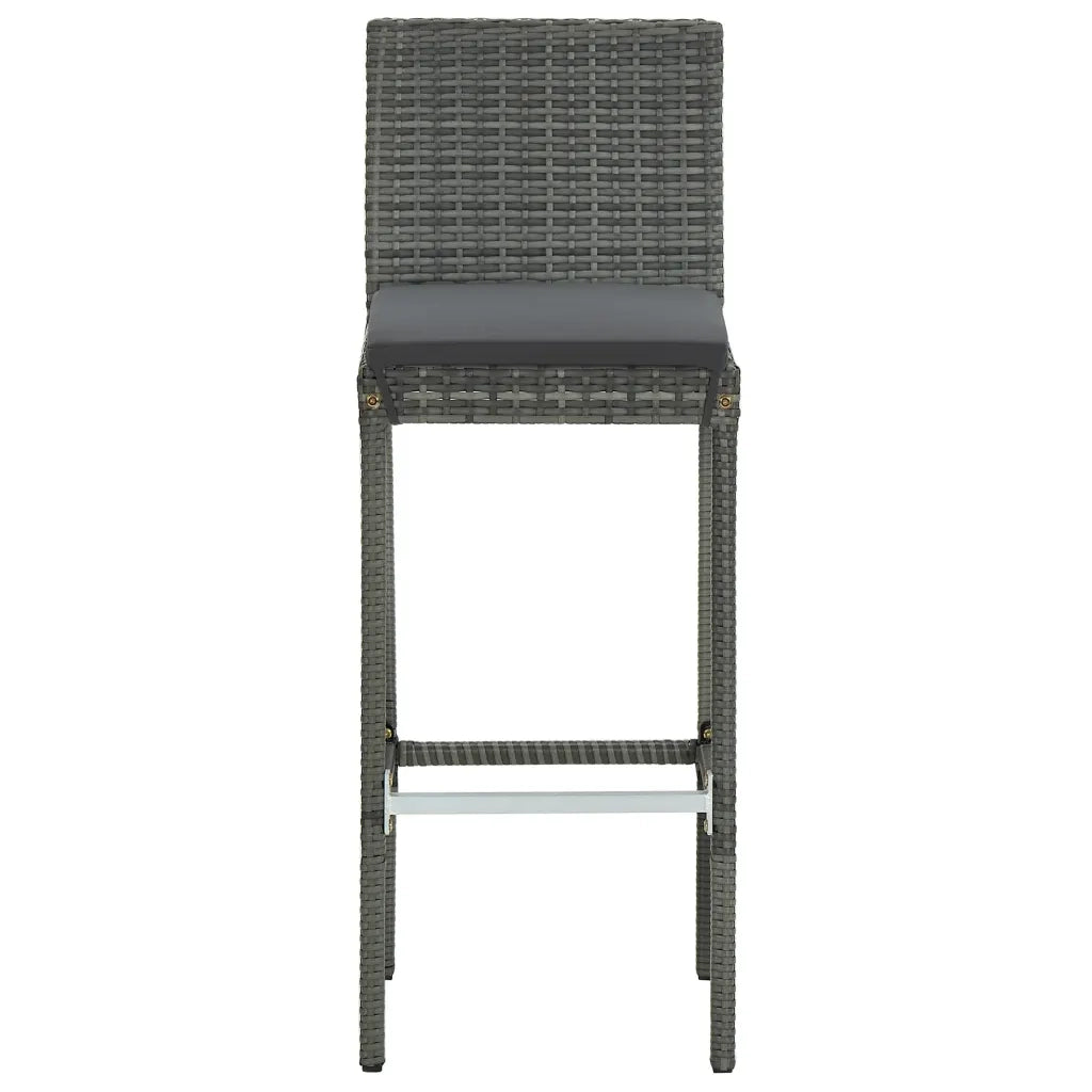 Set Bar da Giardino 3 pz con Cuscini Grigio 3064882