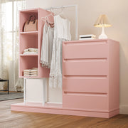 Comò - Xylo - 4 cassetti rosa 140x40x135cm