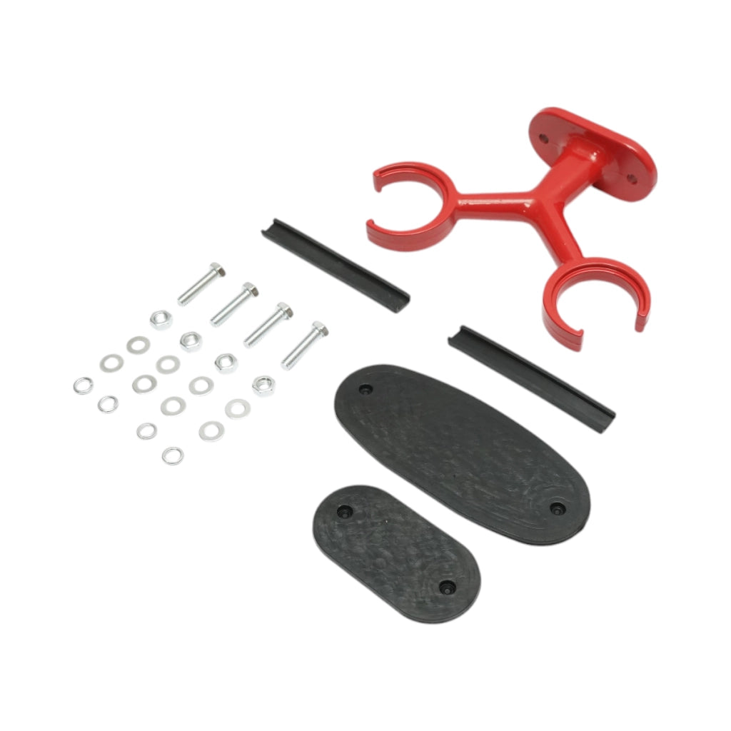 Clacson a 2 trombe rosso 12V/24V per compressore d’aria.