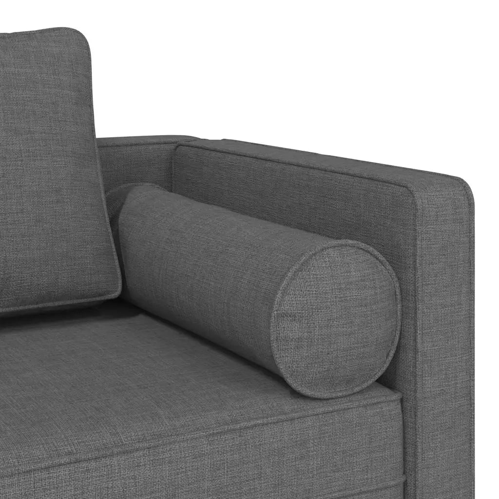 Chaise Longue con Cuscini Grigio Scuro in Tessuto 4007580