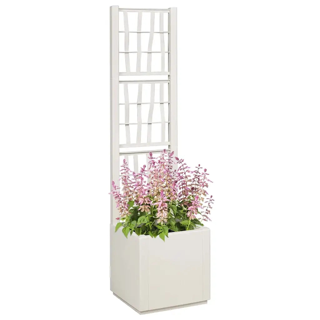 Vaso da giardino-Fioriera da Esterno-Contenitore per Piante Bianco 36 x 36 x 140 cm Polipropilene