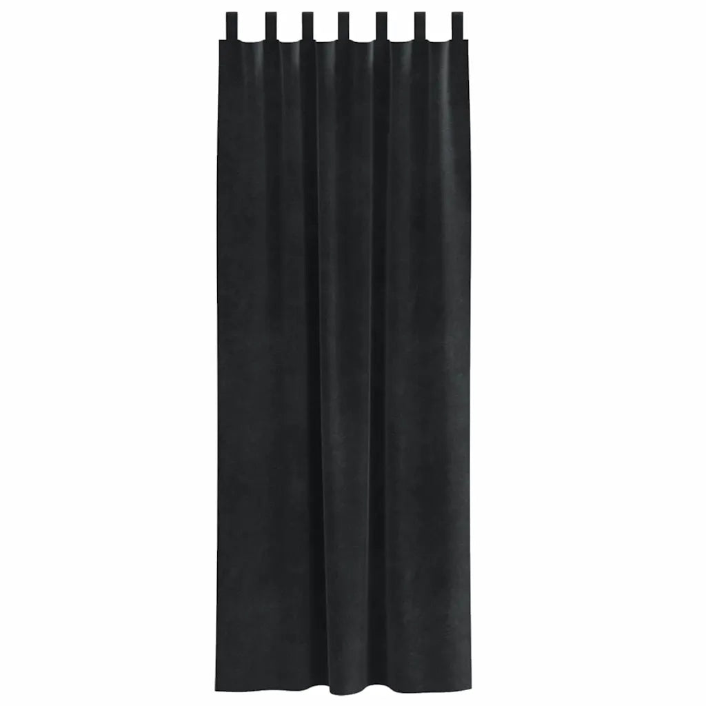 Tende Oscuranti | Tende Blackout 2 pz Nero 140 x 245 cm Velluto