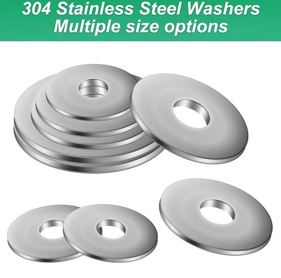 Set di anelli di chiusura M4, 50 pezzi, grandi anelli di chiusura, M5 x 15, acciaio inox 304, anelli di chiusura piatti, piastre di carrozzeria, anelli di chiusura per viti, viti, chiavi a vite, chiave a vite a vite, lavatrici piatte