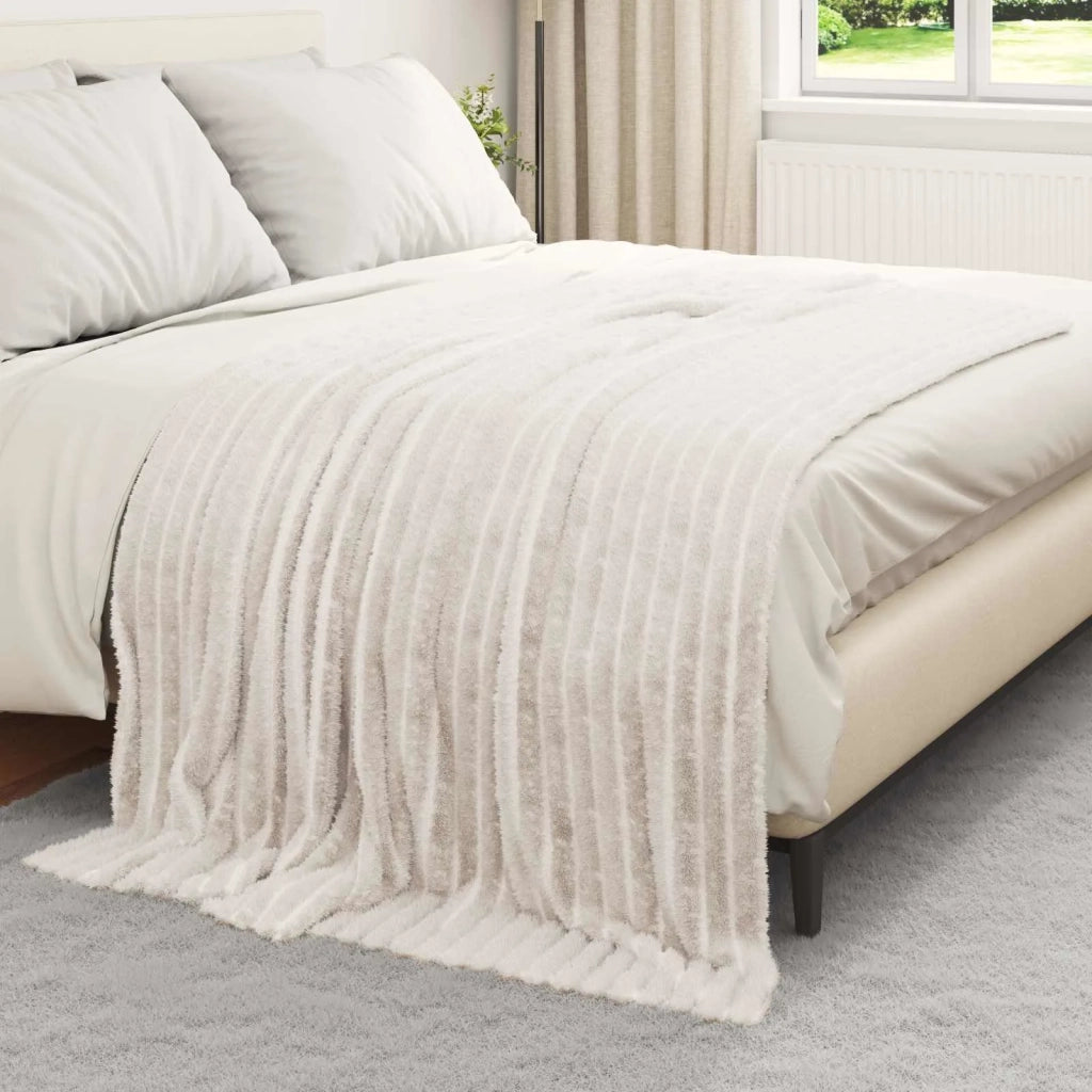 Coperte da Pile 6 pcs Crema 200 x 150 cm Panno 42016898