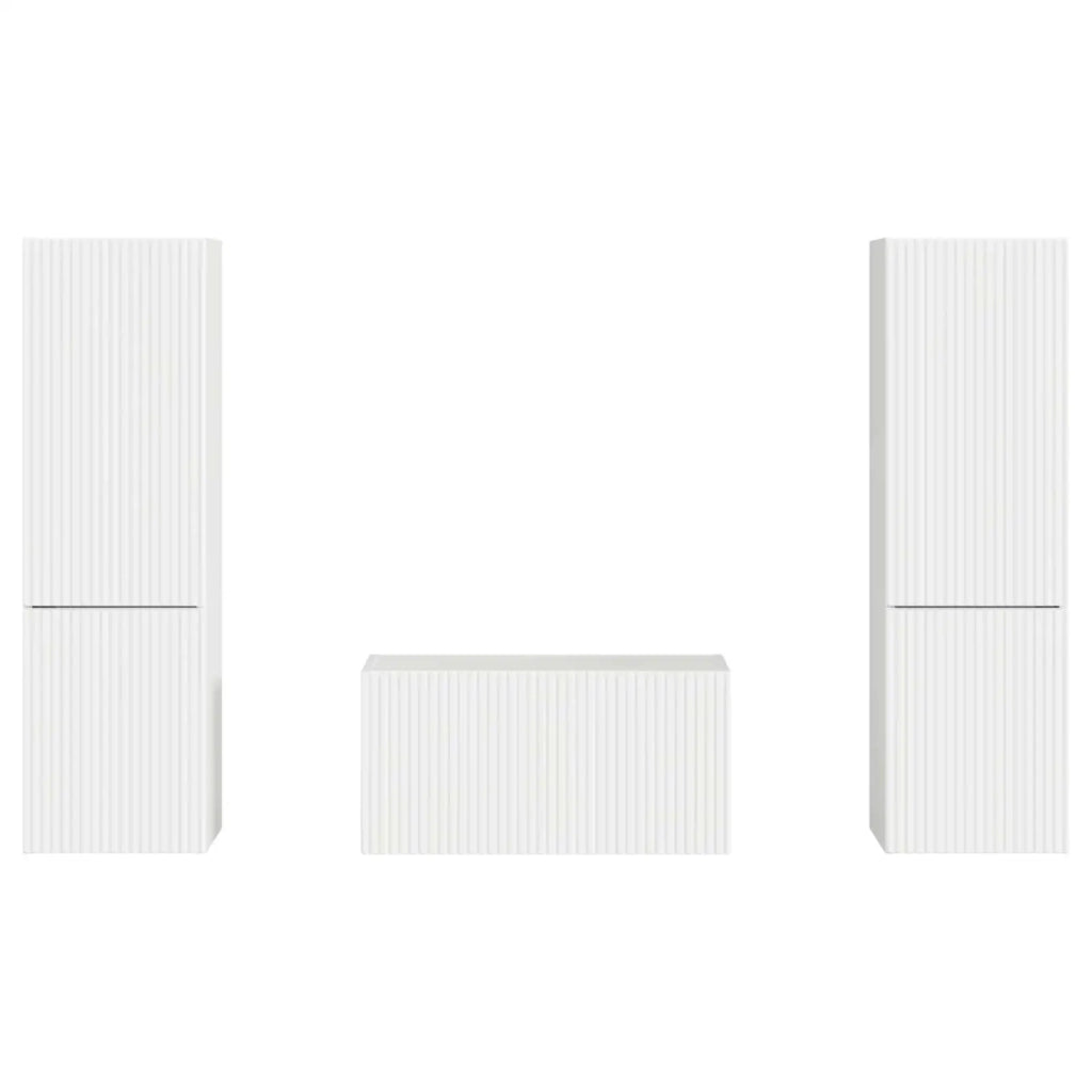 Set mobile TV 5 pcs Bianco Lucido Legno multistrato 3409100