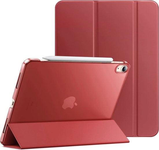 Hoes per iPad Air 11 pollici M2 (2024), iPad Air 11 pollici M2 (2024), iPad Air 5°/4° (2022/2020 Modello, 10,9 pollici), Rug Hoes Standard Slancio Automatico Sveglia/Spenta (rosso)