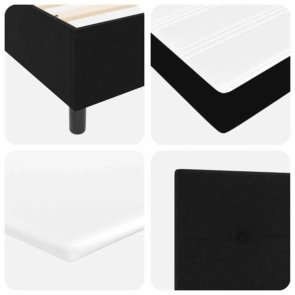Letto a molle con materasso Nero 200 x 80 cm Tessuto 3341611