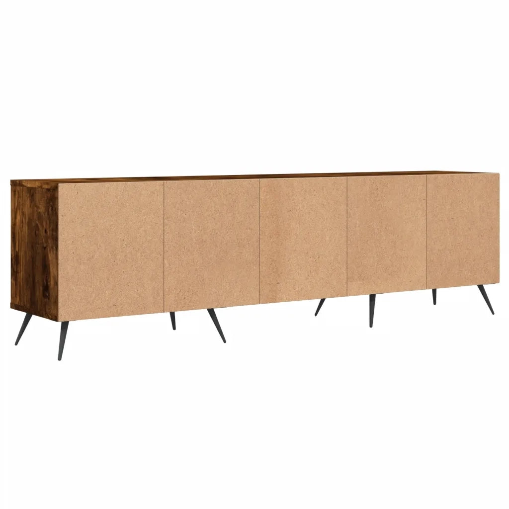 Mobile porta TV in rovere affumicato 150 x 30 x 44 cm con ampio vano contenitore design contemporaneo in legno di rovere affumicato 02_0048969