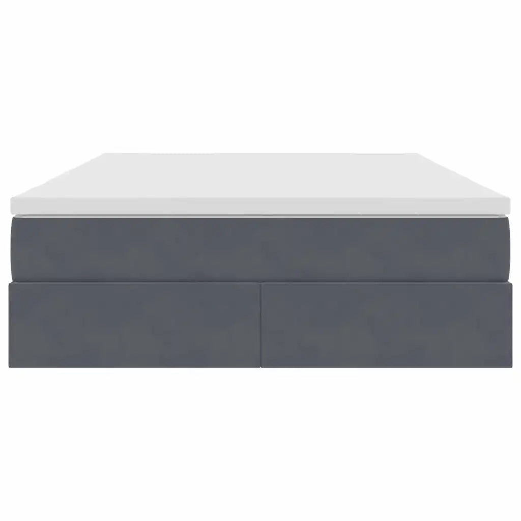 Letto con contenitore e materasso Grigio scuro 140 x 190 cm
