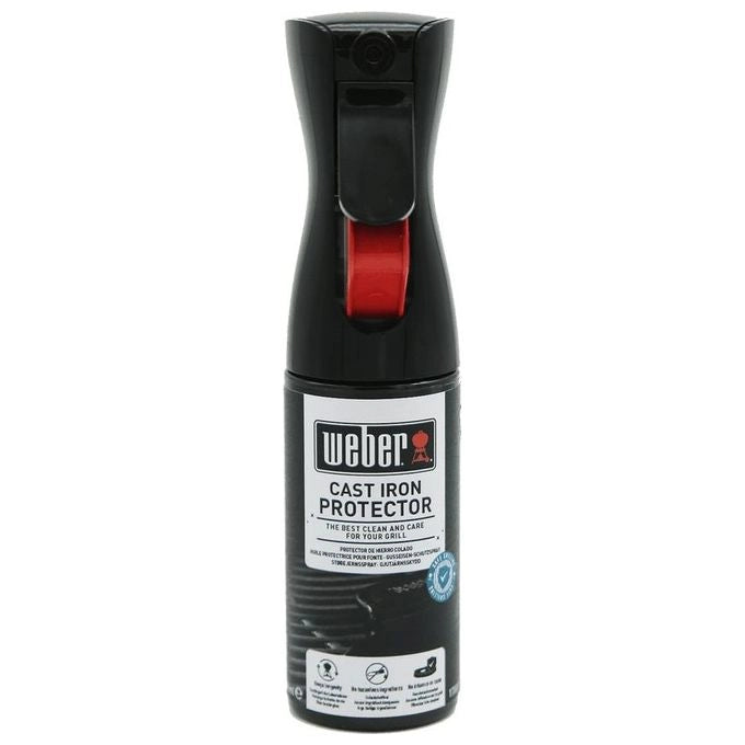 Weber 17889 Spray Protettivo per Ghisa Accessori Barbecue 200 ml Formula 100% Naturale Nebulizzazione Fine Antiruggine