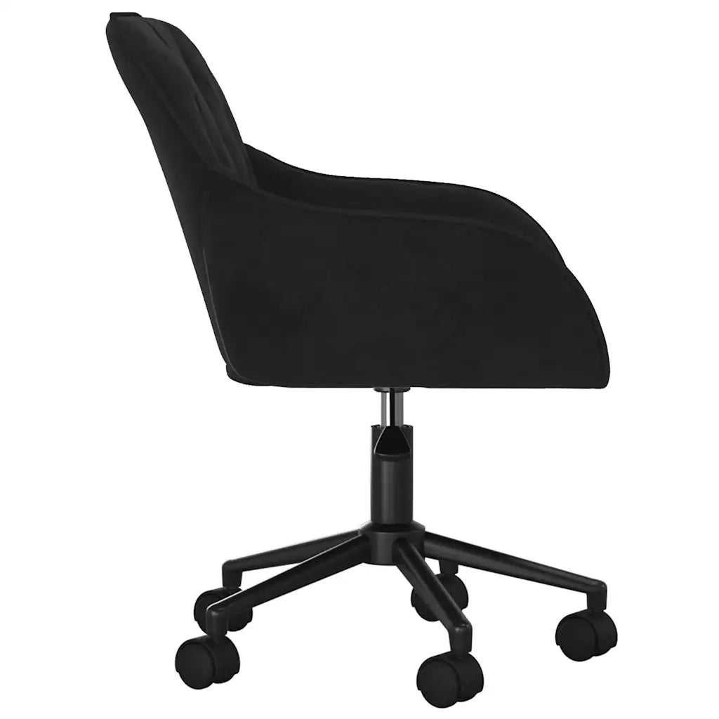 Sedia Girevole da Ufficio Nera in Velluto 344873