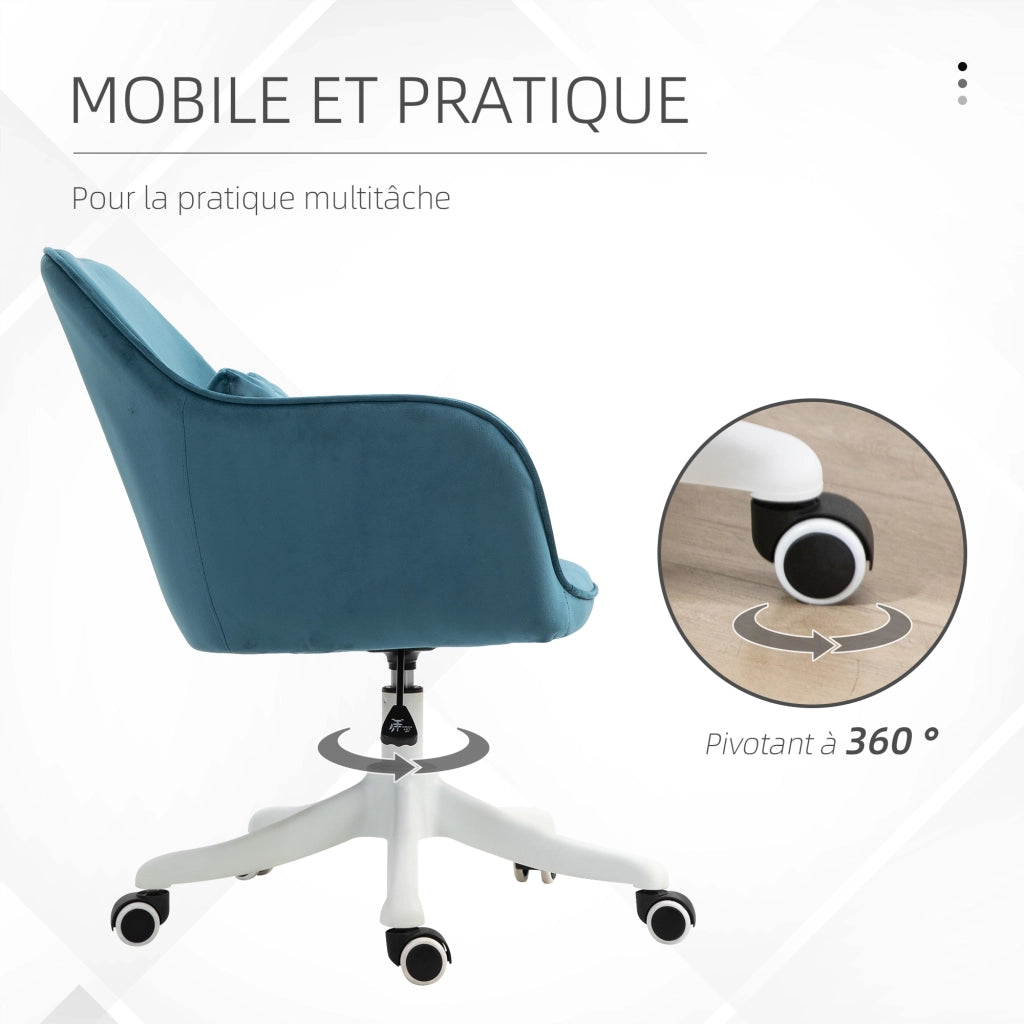 Sedia da ufficio massaggiante in velluto ¨C zephmum ¨C blu
