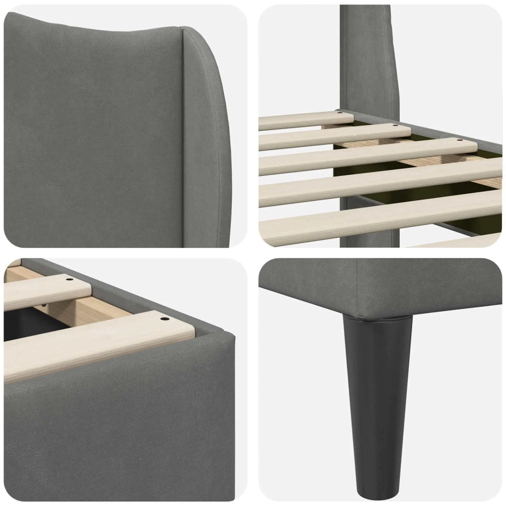 Struttura del letto Grigio Scuro 100 x 200 cm Velluto 42027900