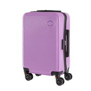 Trolley Bagaglio Mano Rigido 54x33x22 Piccolo Ultraleggero Valigia In Abs Con 4 Ruote Rimovibili Manico Chiusura Di Sicurezza Per Compagnie Low Cost Economy Zaino Da Viaggio Lilla