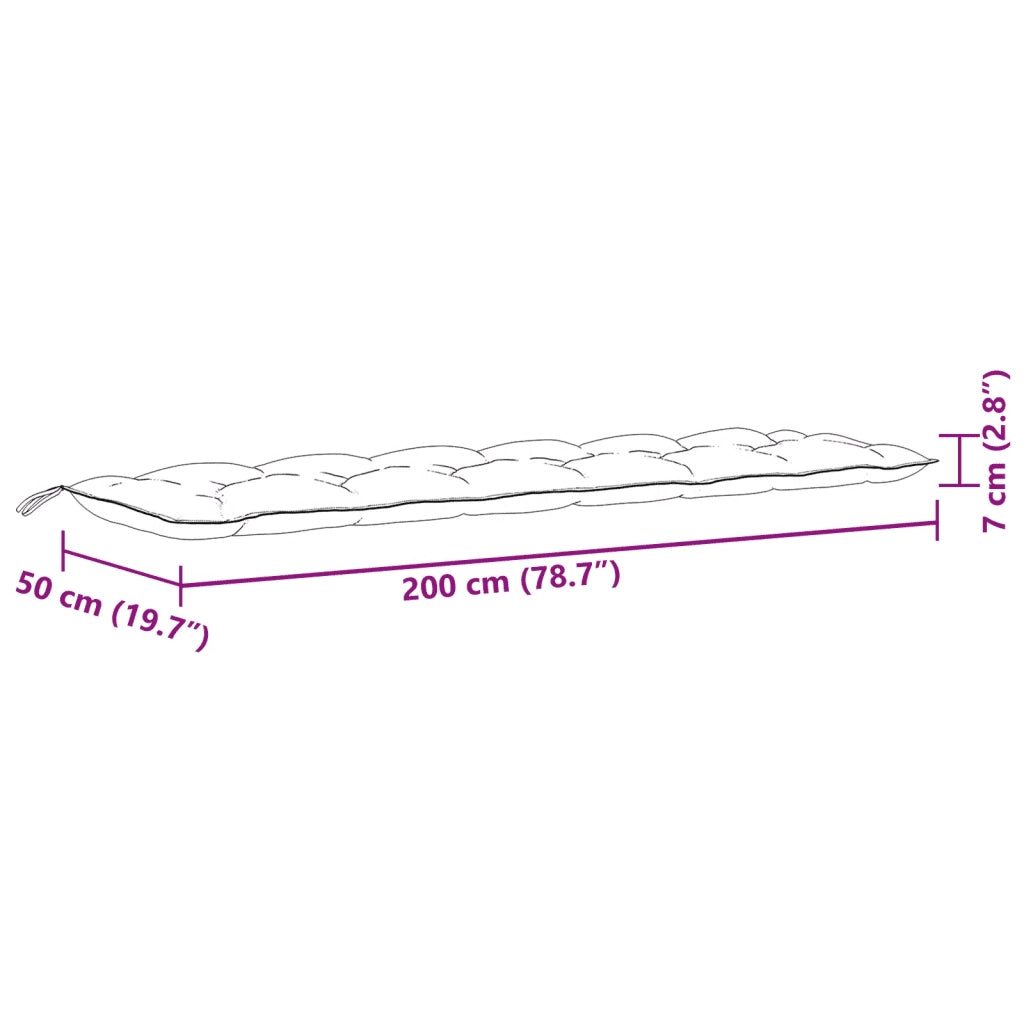 Cuscini Panca Giardino 2pz Grigio Scuro Mélange 200x50x7 cm 4002631