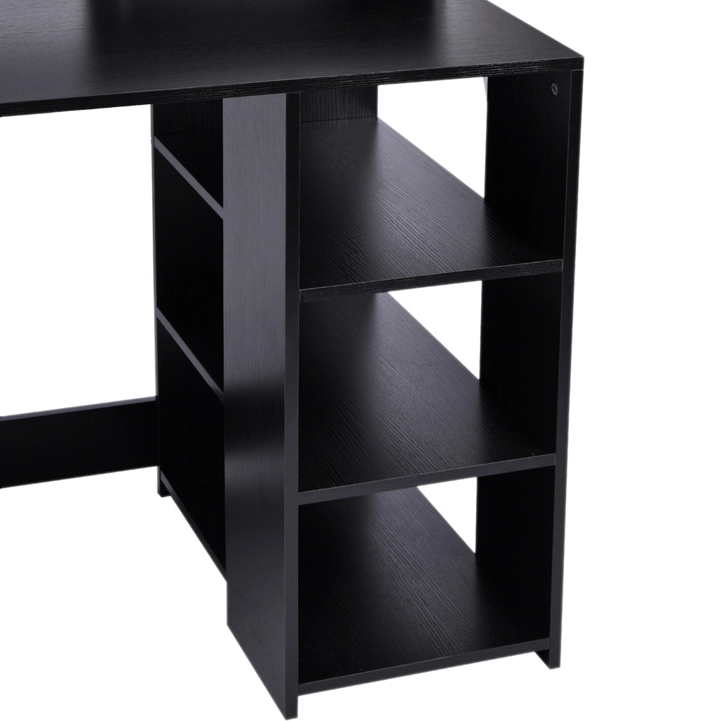Scrivania per computer con 2 cassetti e ripiani ¨C Xylo ¨C Nero 137x55x92 cm