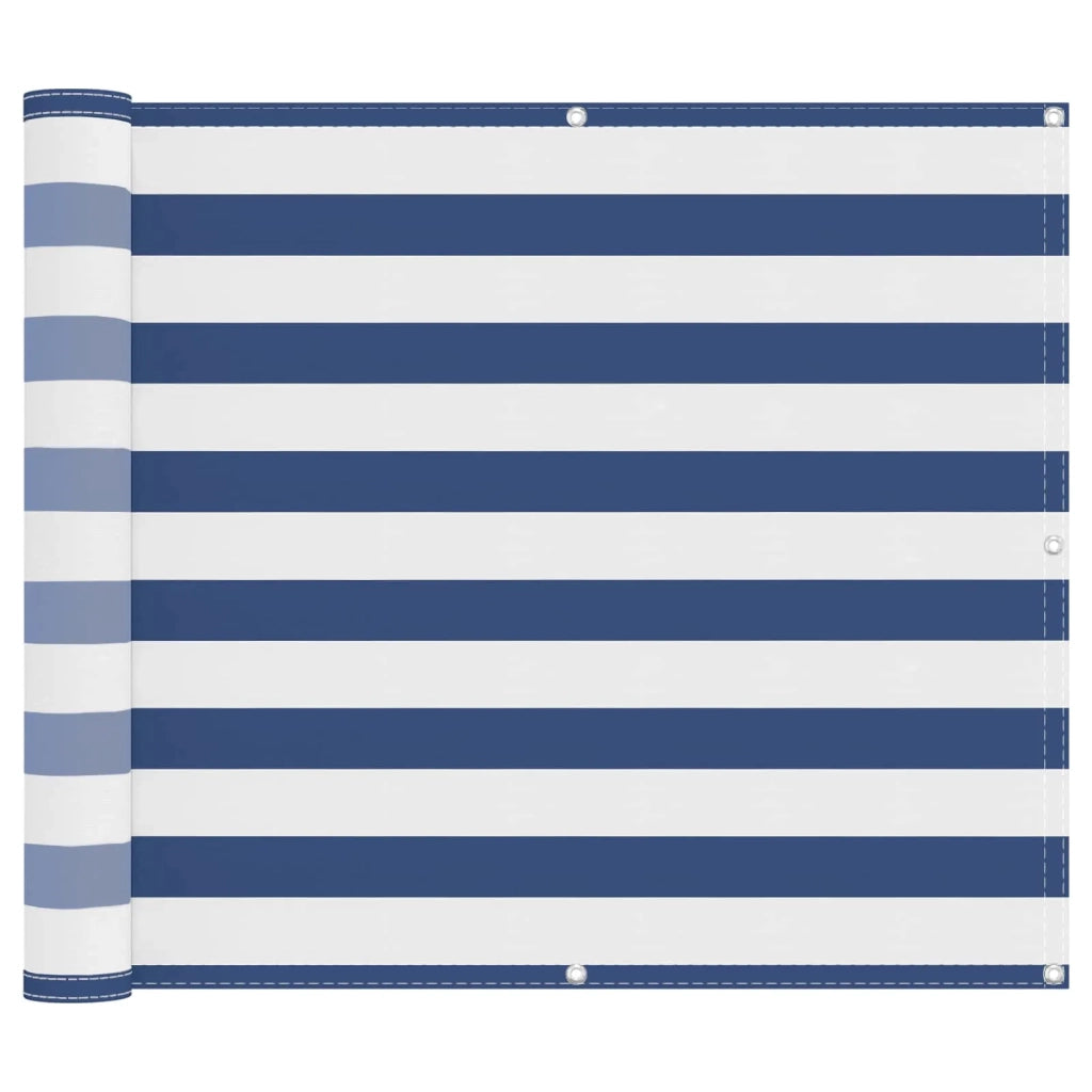 Schermo da balcone-Pannello per balcone Blu e Bianco 100 x 600 cm Tessuto Oxford