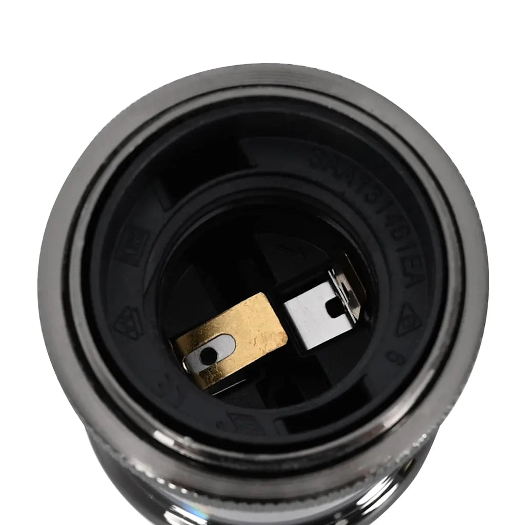 Portalampade 2 pz Nero Lucido E27 4106543