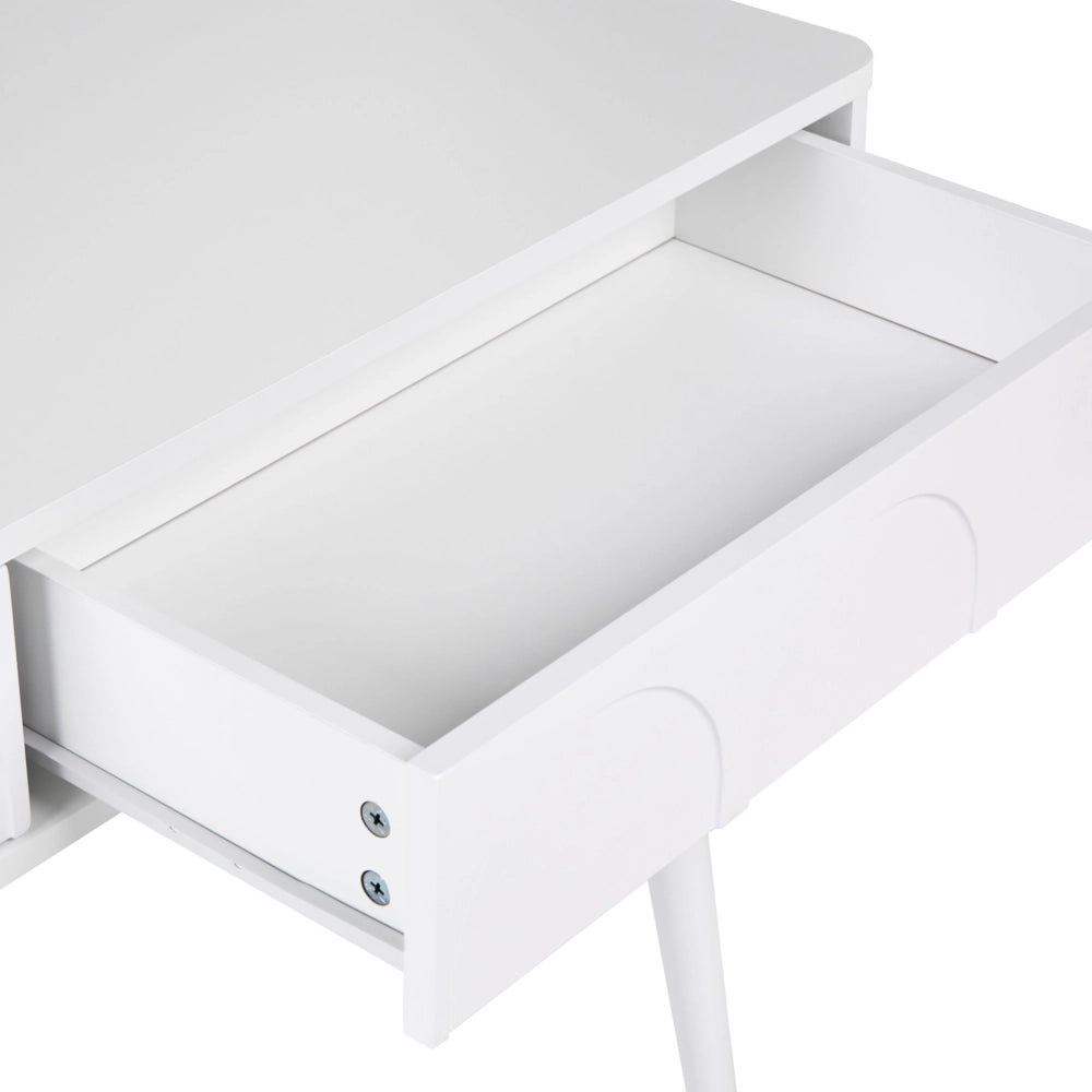 Scrivania per l'ufficio domestico con cassetti in truciolato 120 x 60 cm bianca Design minimalista