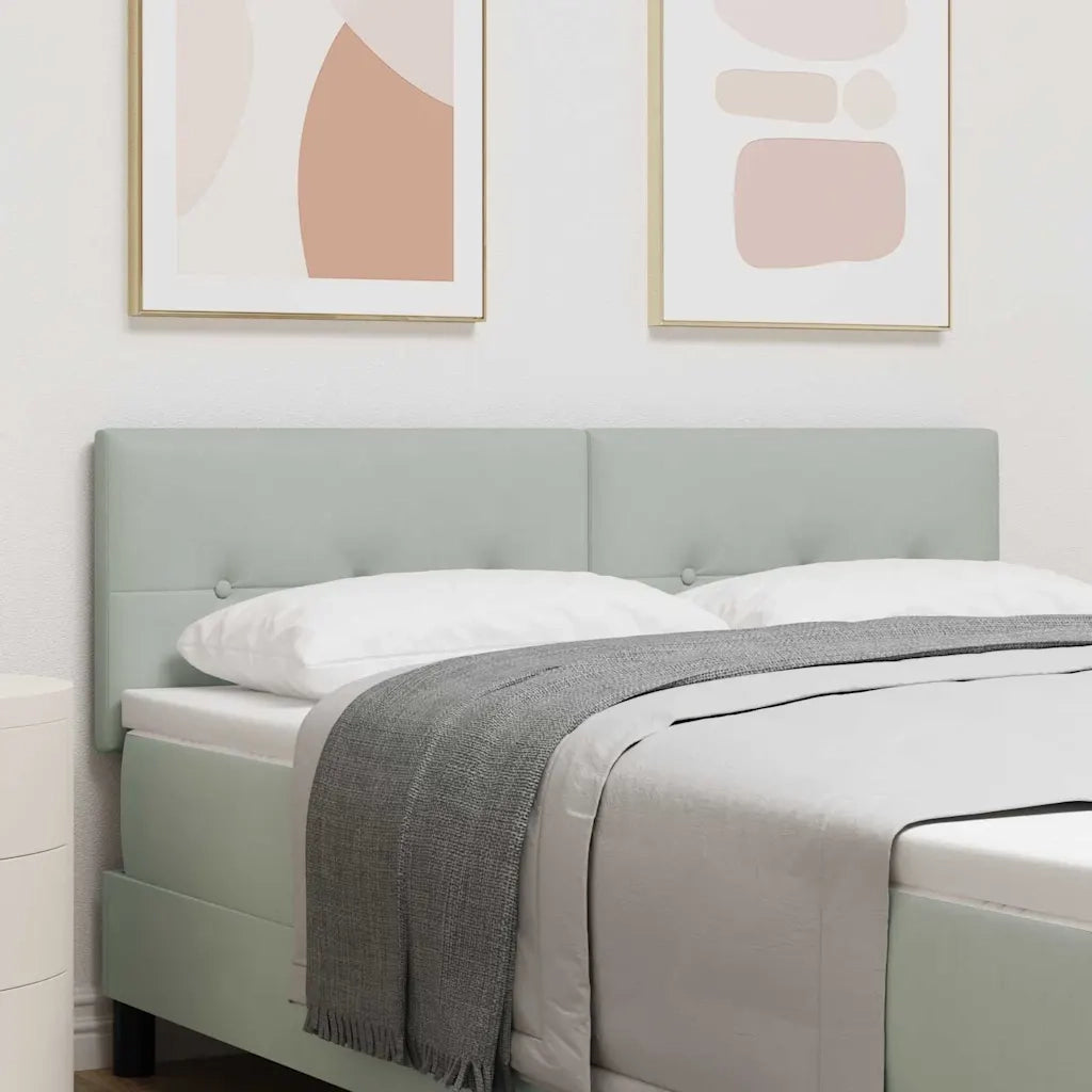Testiera | Testata LED con strisce LED Grigio chiaro 144 cm Velluto