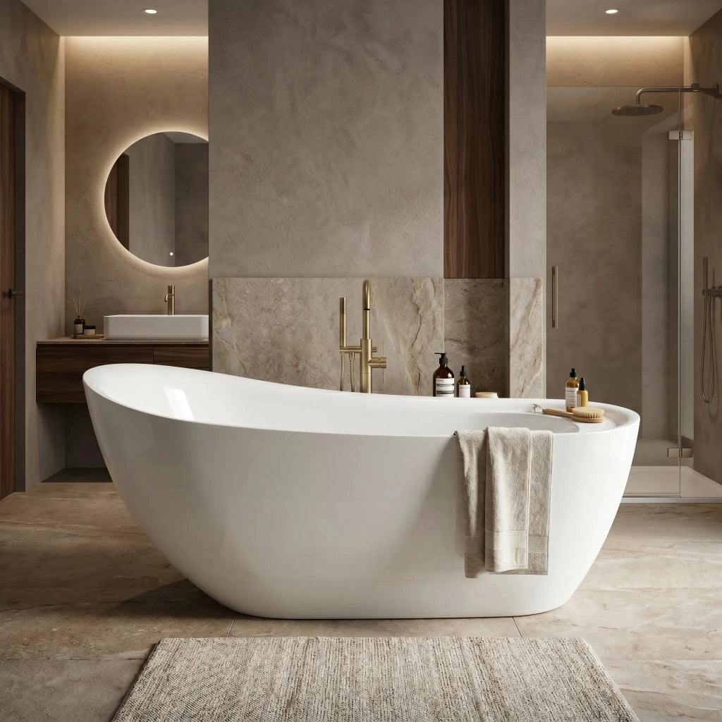 Vasca Da Bagno Freestanding Rea Orte 170 Copritappo nero