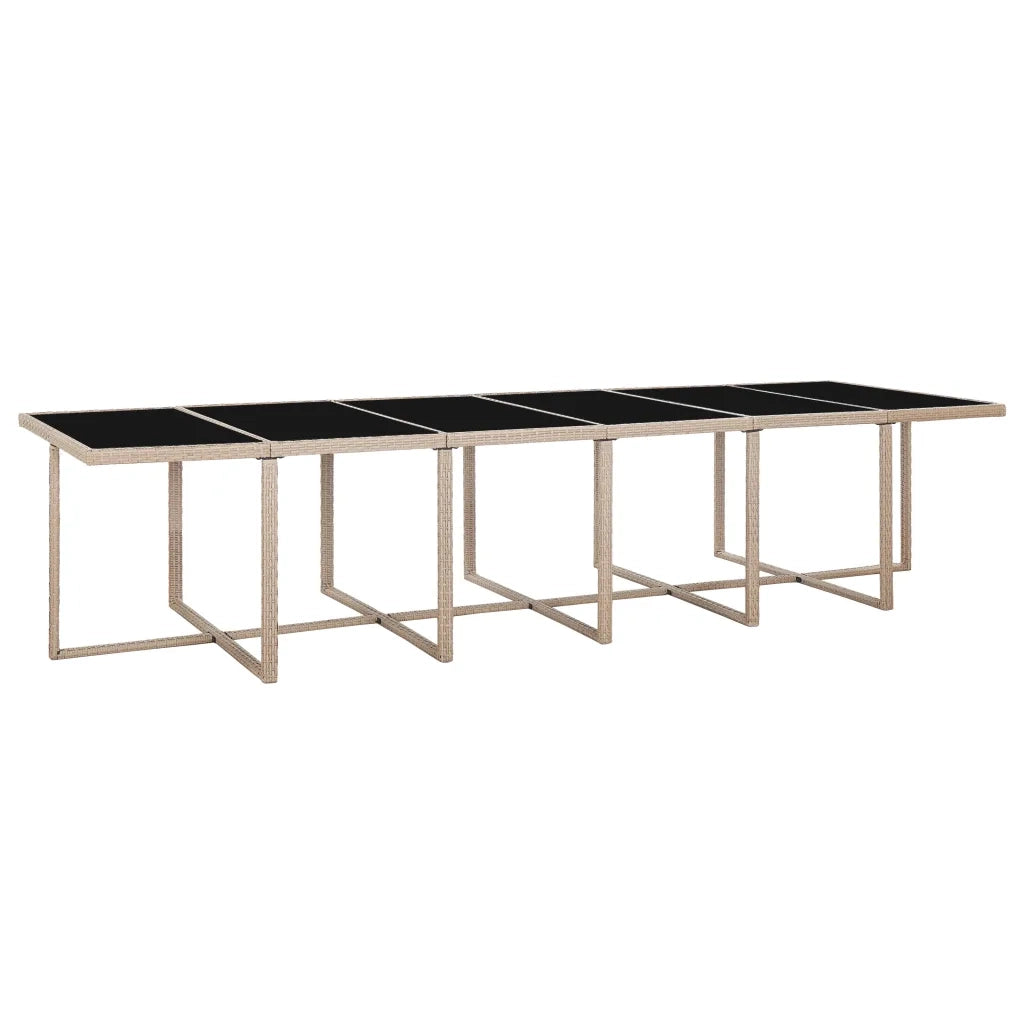 Set da Pranzo da Giardino 17 pz con Cuscini in Polyrattan Beige 46429