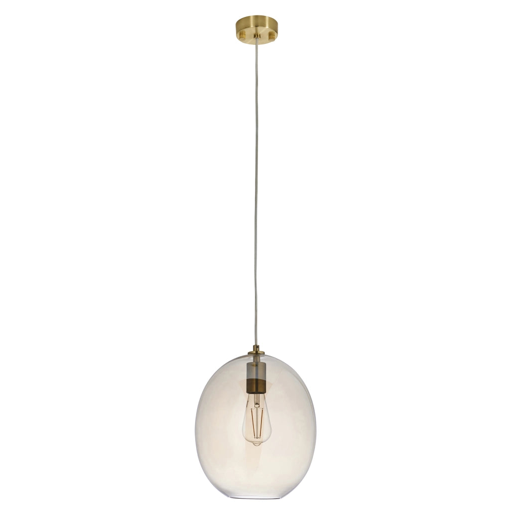 Lampada a sospensione ovale vetro champagne E27 Endon