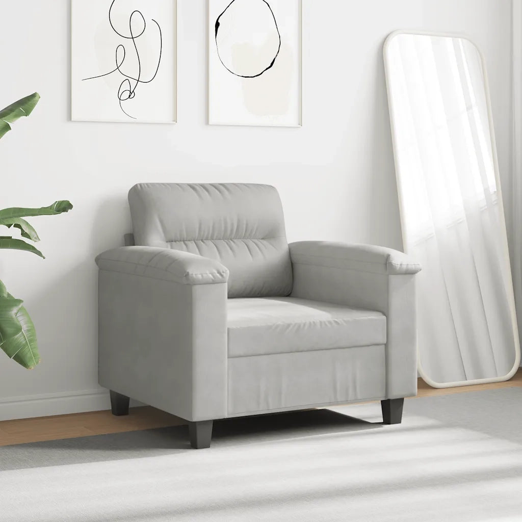 Poltrona Grigio Chiaro 60 cm in Tessuto Microfibra 359550