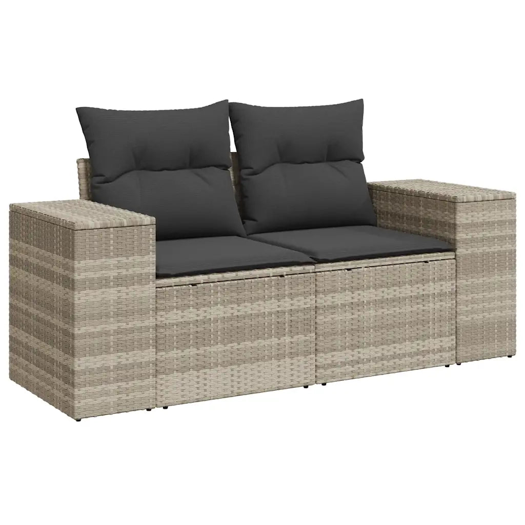 Set Divano da Giardino 5pz con Cuscini Grigio Chiaro Polyrattan 3222521