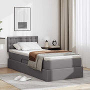 Letto con contenitore e materasso Grigio 90 x 200 cm