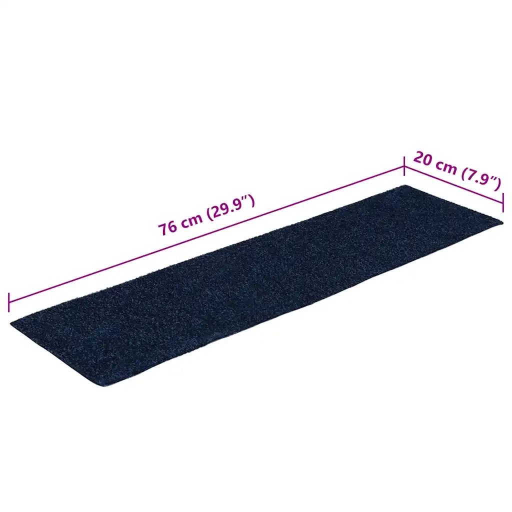 Tappetini per scale autoadesivi 30 pz 76x20 cm blu navy rettangolari 3365731