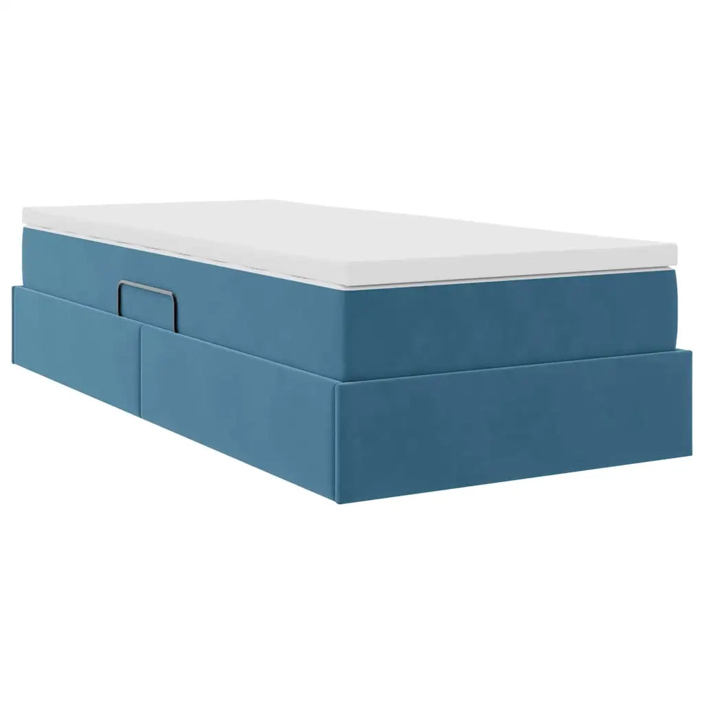 Letto con contenitore e materasso Blu Scuro 100 x 200 cm 3370285
