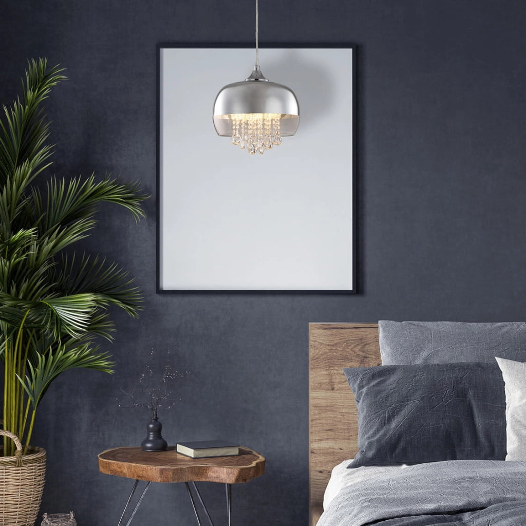 Lampada a sospensione Luna Milagro E14 1x40W cromo