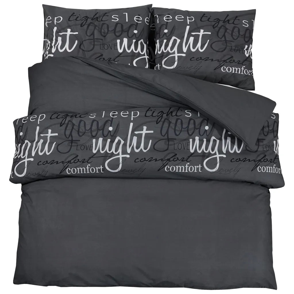 Set Copripiumino Nero 260x220 cm in Cotone 136536