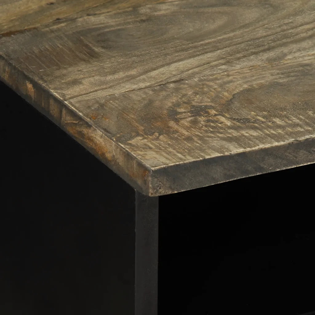 Tavolino-Tavolino da soggiorno-Tavolo Grigio Chiaro 80x54x40 cm in Legno Massello di Mango