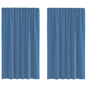 Tende in Voile con Tasche per Aste 2 pz Blu Reale