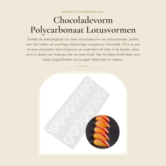 Forma di cioccolato 16 ciotoline - Policarbonato - Muffiniera per fondant - Forma per dolci - Scatola per cubetti di ghiaccio - Facile da pulire - Muffiniera in silicone
