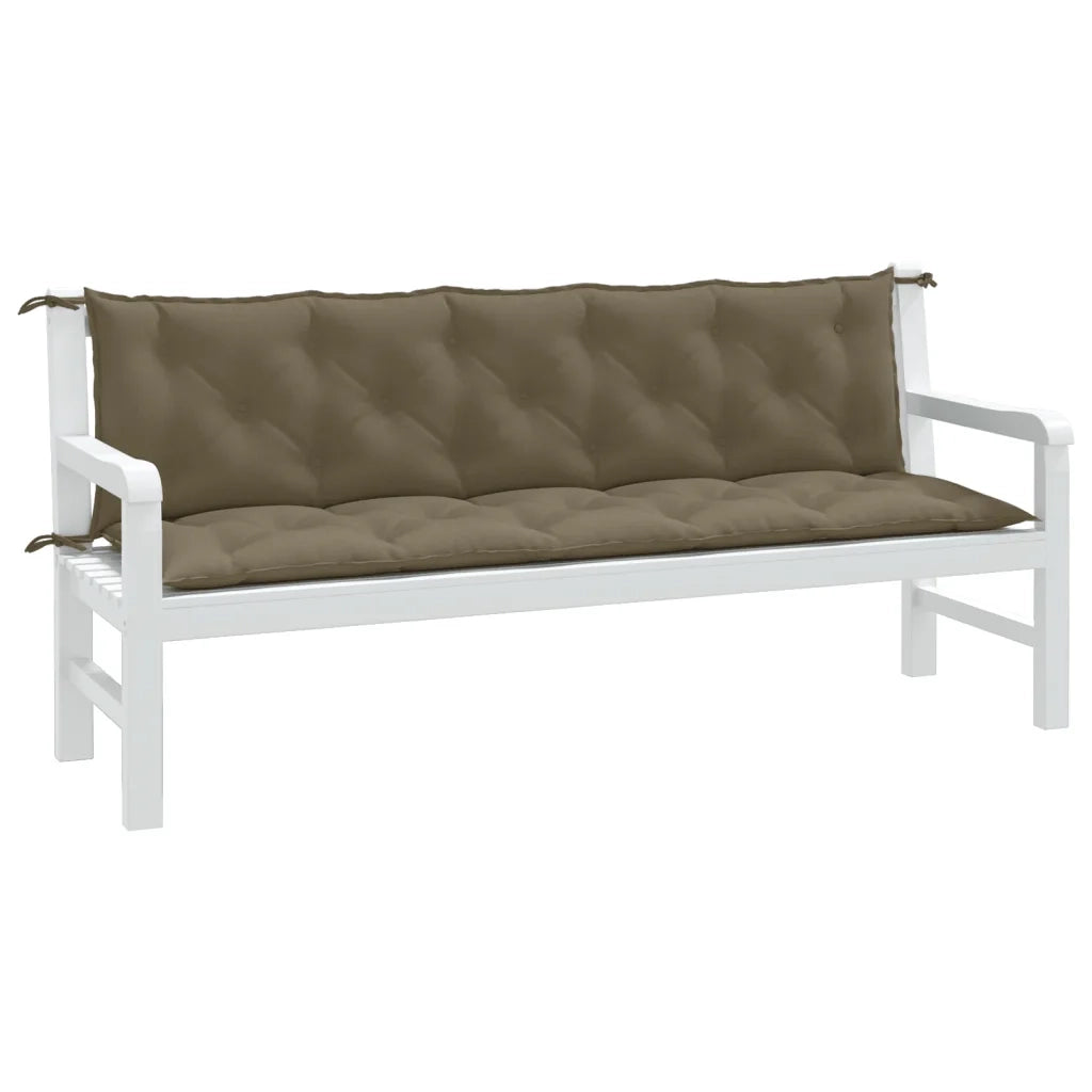 Cuscini Panca Giardino 2 pz-Set di 2 Cuscini per panchina da esterno Tortora M¨¦lange 180x50x7 cm Tessuto