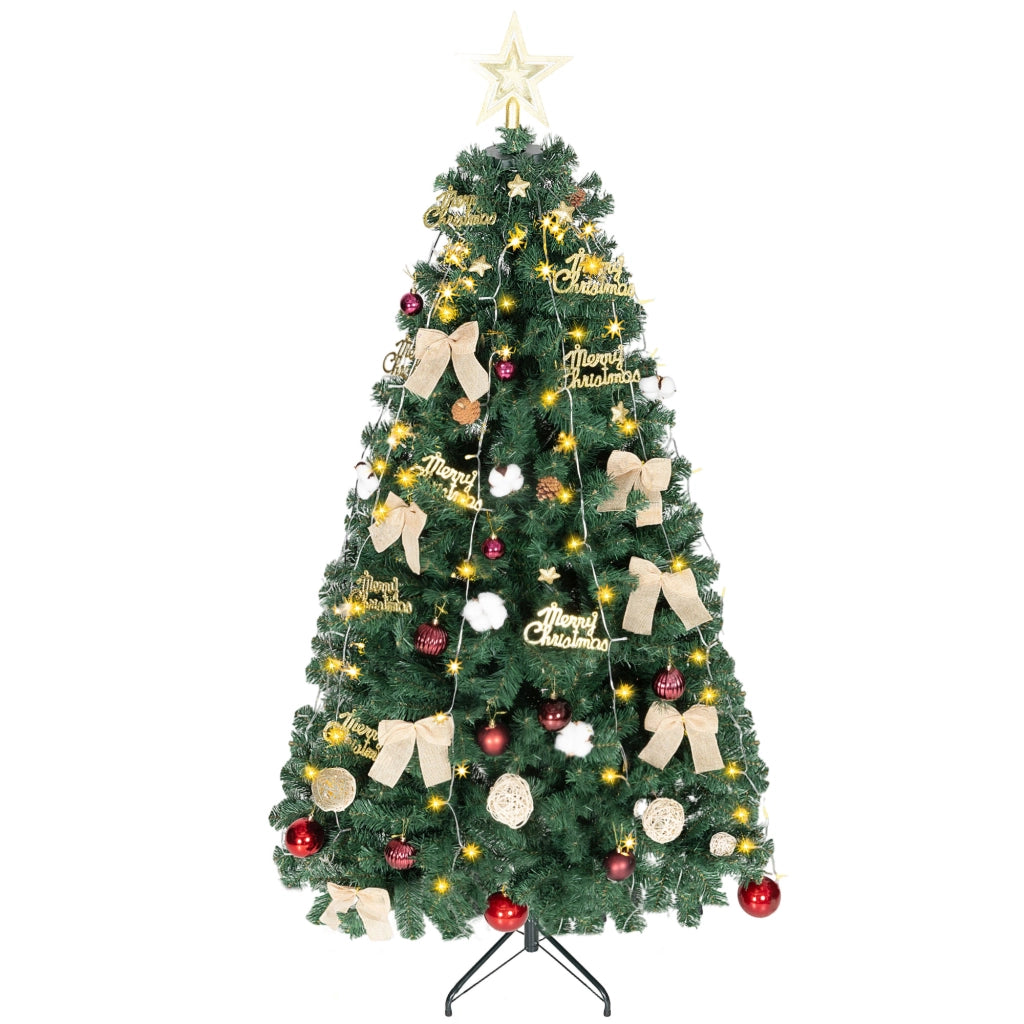 Albero di Natale 180 cm con Luci LED ¨C Minimal ¨C Bianco Caldo Verde