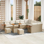Set Divano da Giardino 12 pcs Beige polyrattan