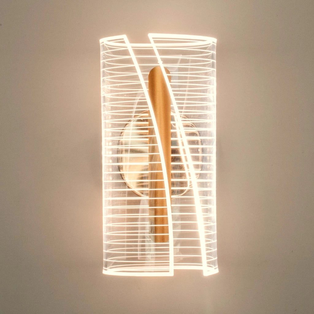 Applique decorativo da parete LED 6W con interruttore CCT lampada moderna dorata luce soggiorno ufficio camera da letto