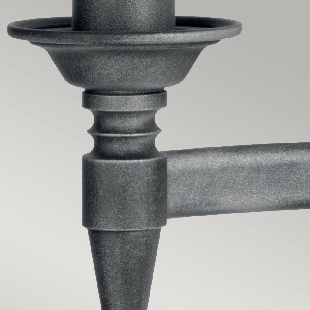 Applique candela Saxon doppia E14 nero/argento Elstead